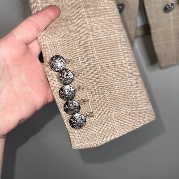 Veronica Beard Diego Dickey Jacket/Blazer Muted Plaid Tan/Cream Size US 0 - Picture 7 of 10